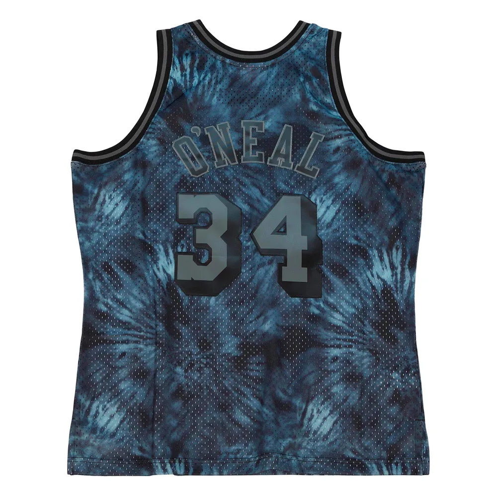 Men's Mitchell & Ness Shaquille O'Neal Black Los Angeles Lakers 1996/97 Tie-Dye Player Swingman - Jersey