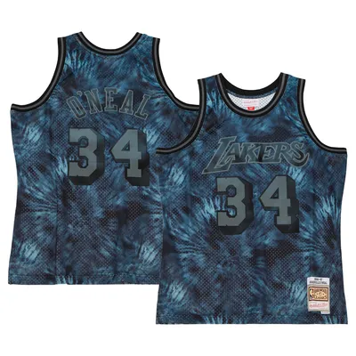 Homme Mitchell & Ness Shaquille O'Neal Black Los Angeles Lakers 1996/97 Tie-Dye Player Swingman - Maillot