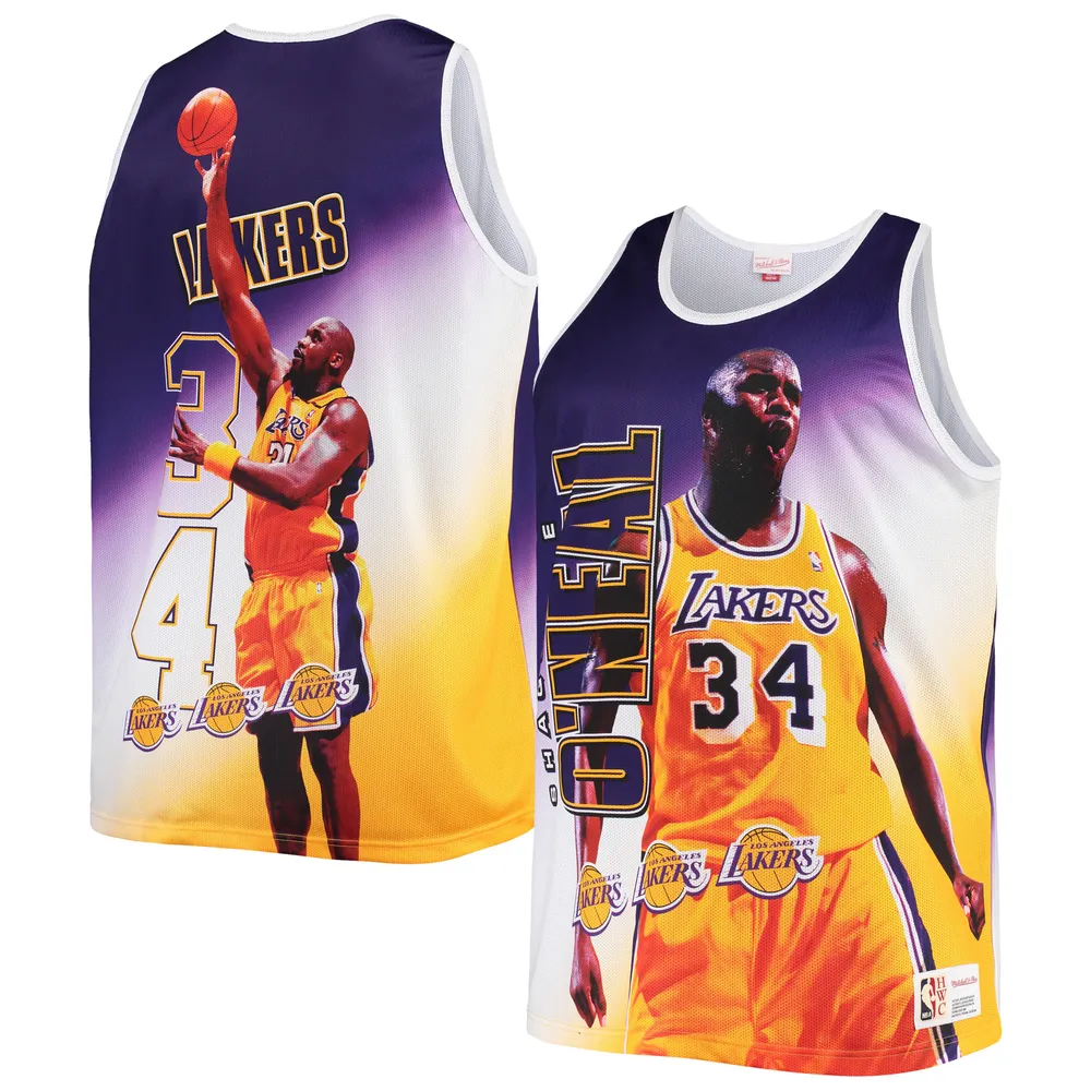 Mitchell and Ness - Los Angeles Lakers Mens NBA Fadeaway Swingman 1996 Shaquille O'Neal Jersey