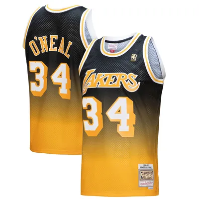 Men's Mitchell & Ness Shaquille O'Neal Black Los Angeles Lakers Big & Tall Retired Player Mesh Tank Top