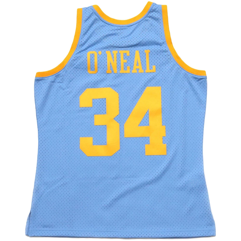 Men's Mitchell & Ness Shaquille O'Neal Light Blue Los Angeles Lakers 2001/02 Hardwood Classics Swingman Retired Player Jersey