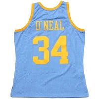 Maillot de joueur retraité Mitchell & Ness Shaquille O'Neal pour hommes, bleu clair, Los Angeles Lakers 2001/02 Hardwood Classics Swingman