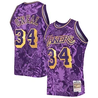 Men's Mitchell & Ness Shaquille O'Neal Purple Los Angeles Lakers Hardwood Classics 1996/97 Lunar New Year Swingman Jersey