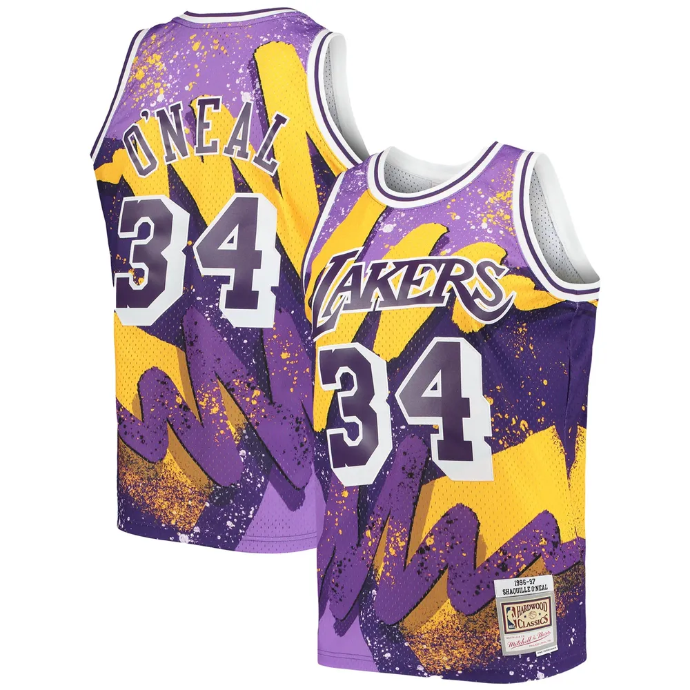 Shaquille O'Neal Los Angeles Lakers Mitchell & Ness Hardwood Classics  1996/97 Hyper Hoops Swingman Jersey - Purple