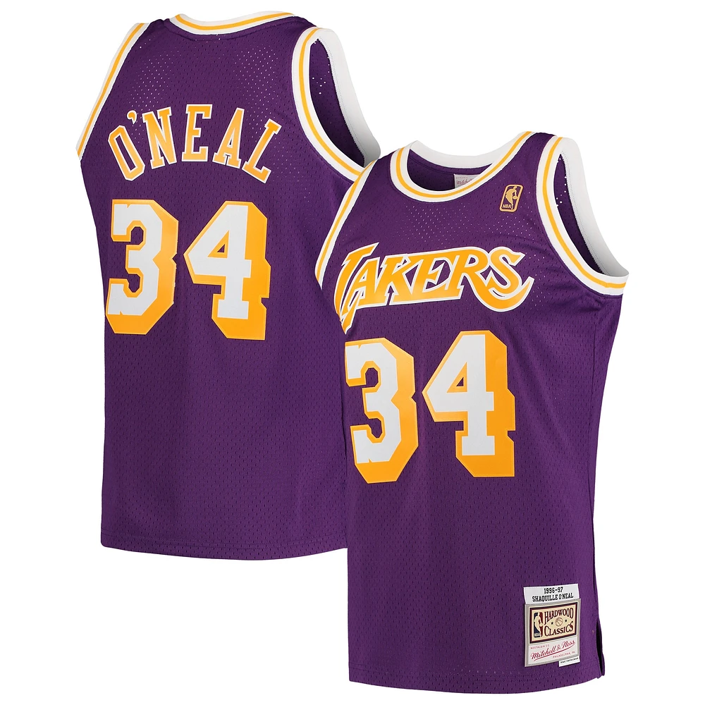 Men's Mitchell & Ness Shaquille O'Neal Purple Los Angeles Lakers Hardwood Classics Swingman Jersey