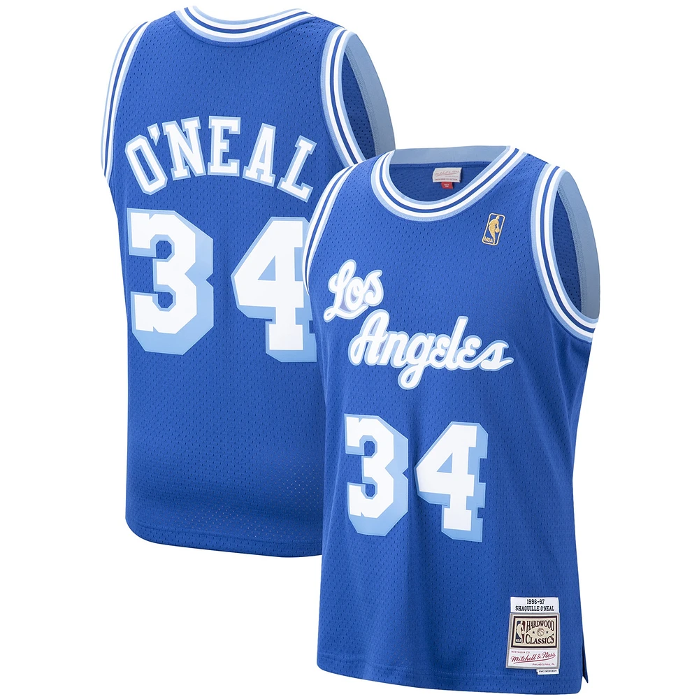 Men's Mitchell & Ness Shaquille O'Neal Royal Los Angeles Lakers Hardwood Classics Swingman Jersey