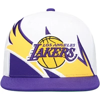 Casquette Snapback Los Angeles Lakers Waverunner Mitchell & Ness blanc/violet pour hommes