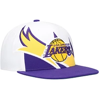 Casquette Snapback Los Angeles Lakers Waverunner Mitchell & Ness blanc/violet pour hommes