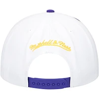 Men's Mitchell & Ness White/Purple Los Angeles Lakers Waverunner Snapback Hat