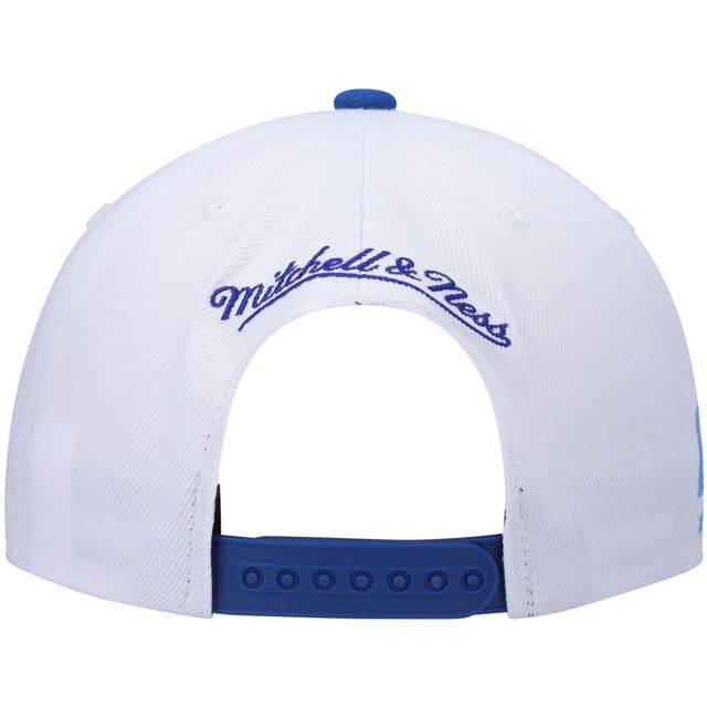 Casquette pour homme Mitchell & Ness Blanc/Royal Los Angeles Lakers Hardwood Classics Snapback