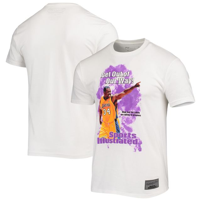 T-shirt de joueur blanc des Lakers Los Angeles Mitchell & Ness x Sports Illustrated Shaquille O'Neal pour hommes