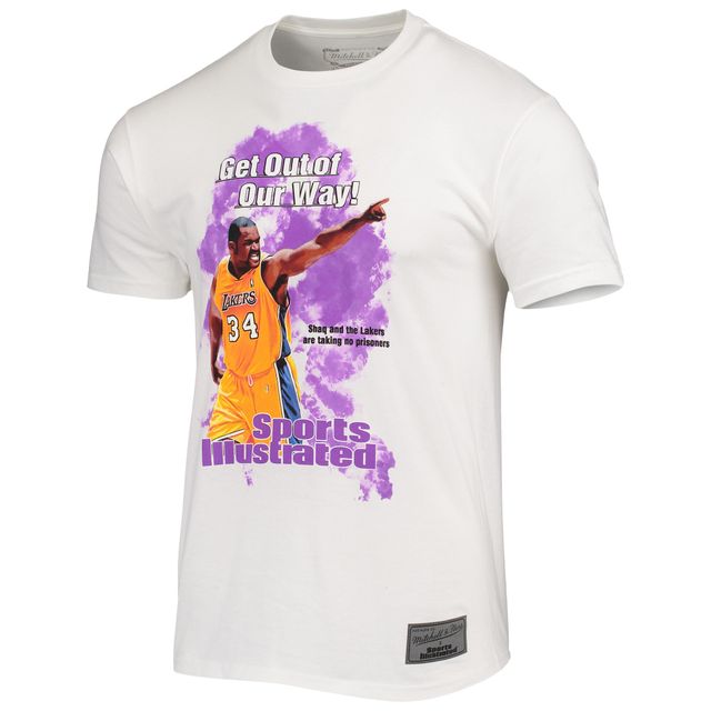 T-shirt de joueur blanc des Lakers Los Angeles Mitchell & Ness x Sports Illustrated Shaquille O'Neal pour hommes