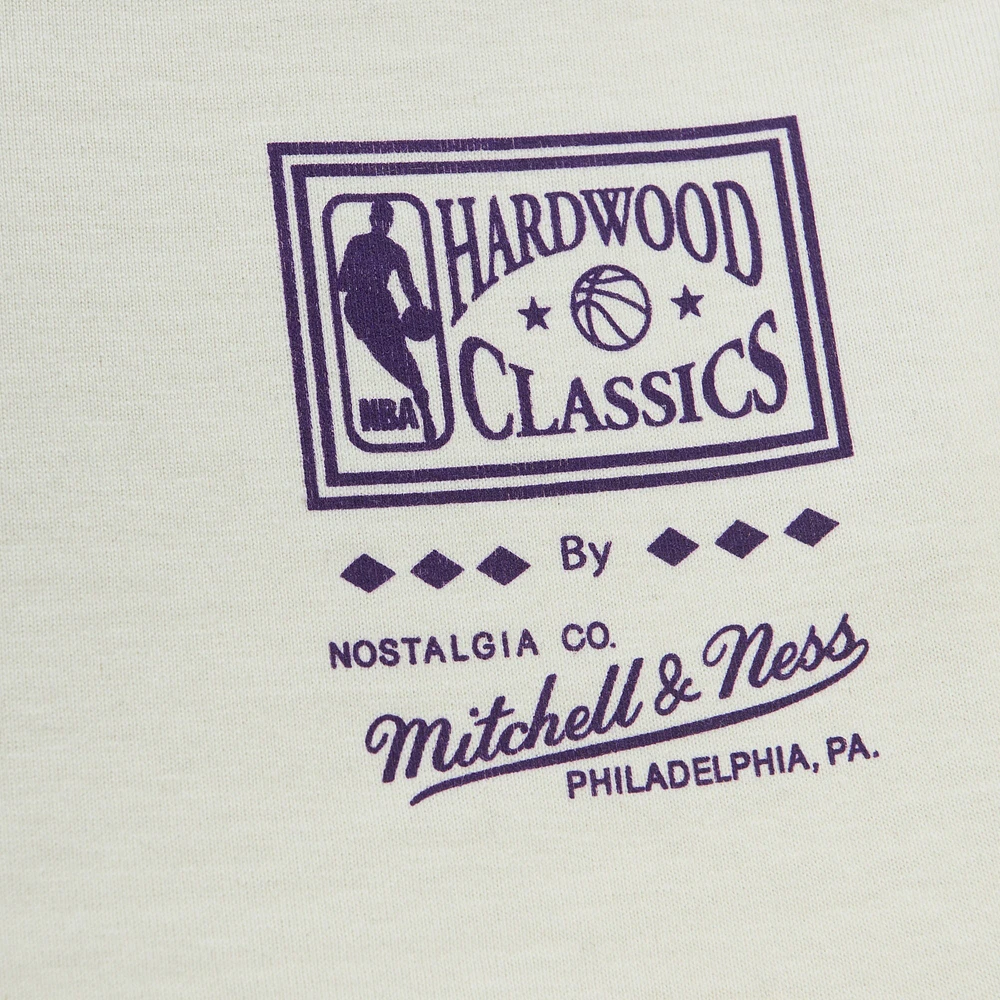 Men's Mitchell & Ness x Tats Cru Cream Los Angeles Lakers Hardwood Classics City T-Shirt