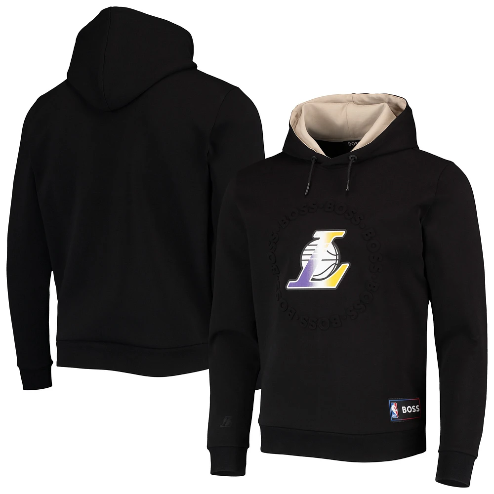 Sweat à capuche NBA x Hugo Boss Los Angeles Lakers Bounce Logo noir pour homme