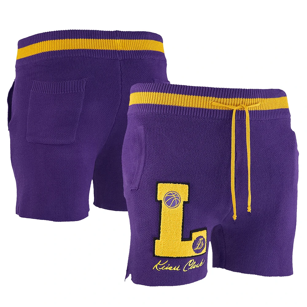 Short en tricot sans identification de l'appelant NBA x Keizer Clark pour homme violet/doré Los Angeles Lakers