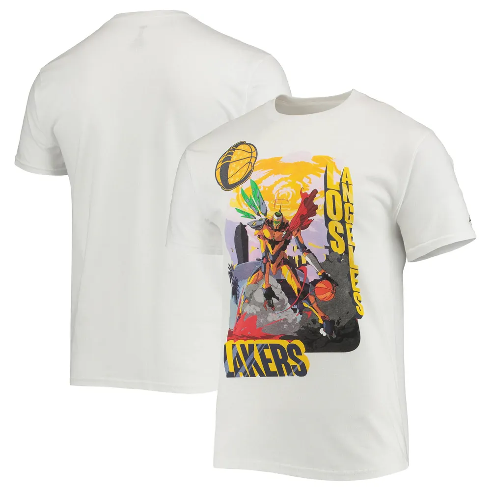 Men's NBA x McFlyy White Los Angeles Lakers Identify Artist Series T-Shirt