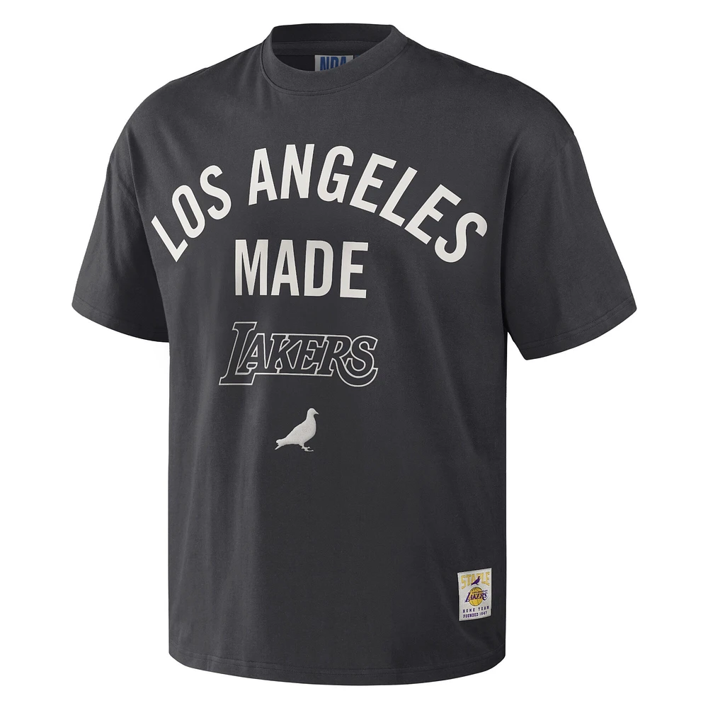 T-shirt oversize épais NBA x Staple anthracite des Los Angeles Lakers pour hommes