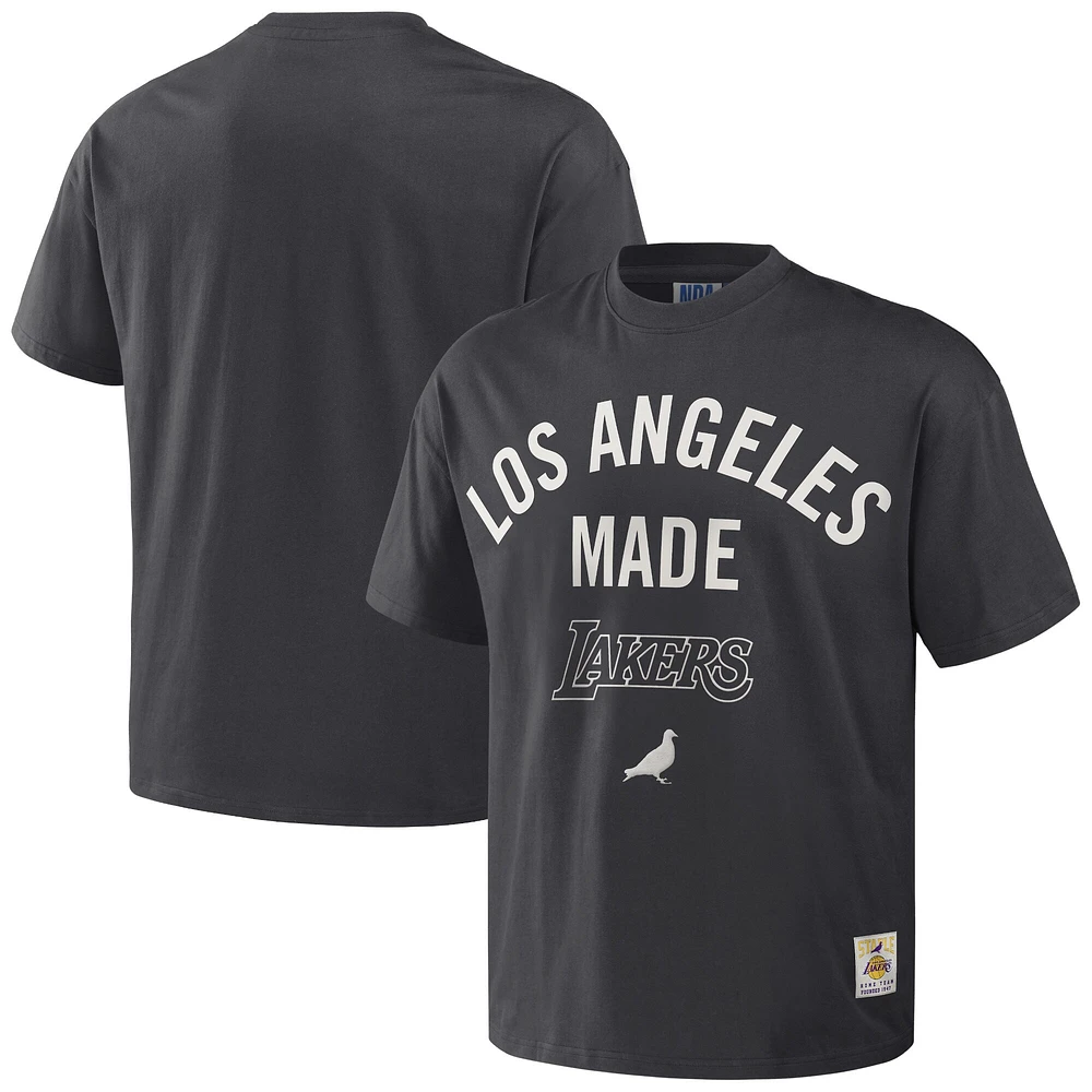 T-shirt oversize épais NBA x Staple anthracite des Los Angeles Lakers pour hommes