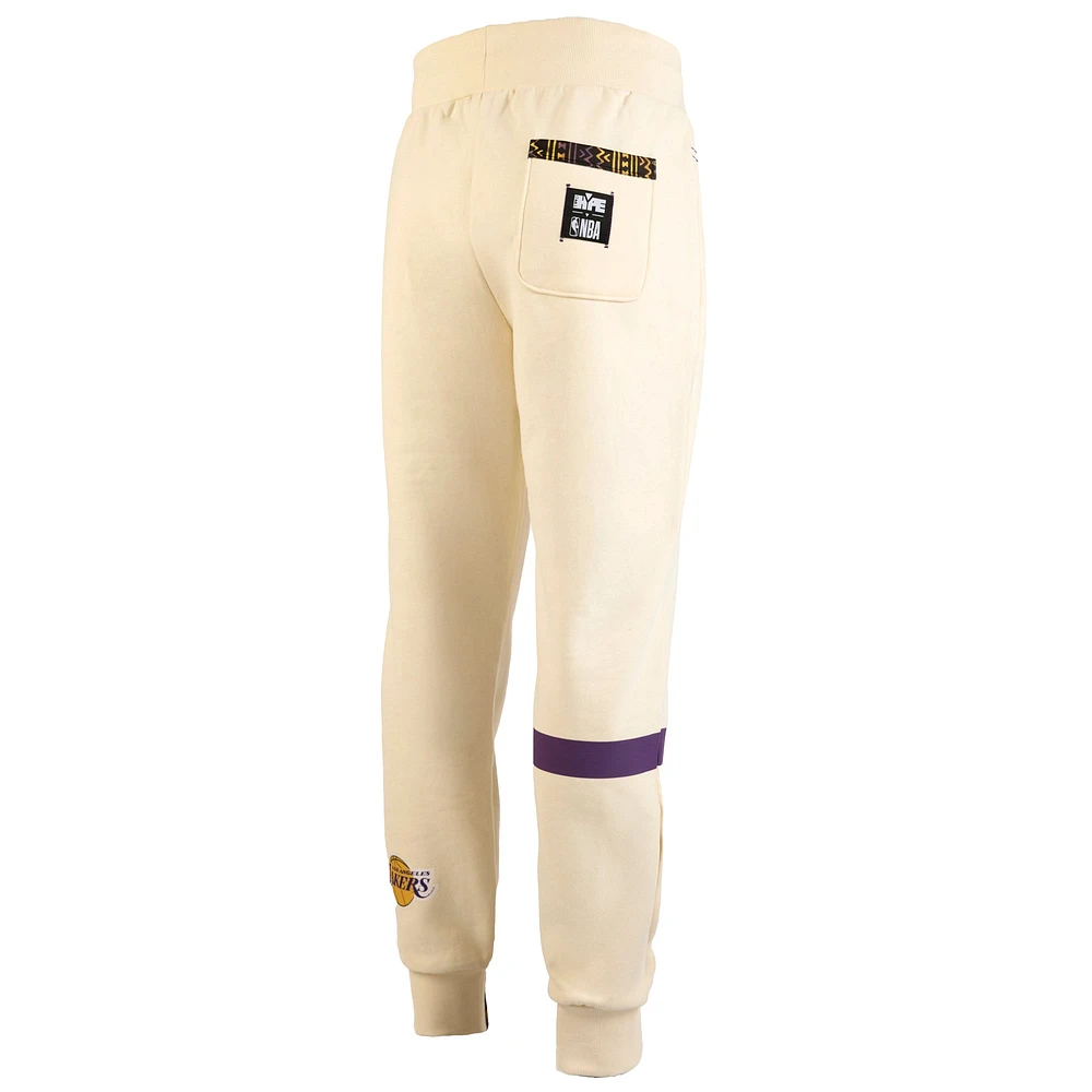 Men's NBA x Two Hype  Cream Los Angeles Lakers Culture & Hoops Collection Premium Jogger Pants