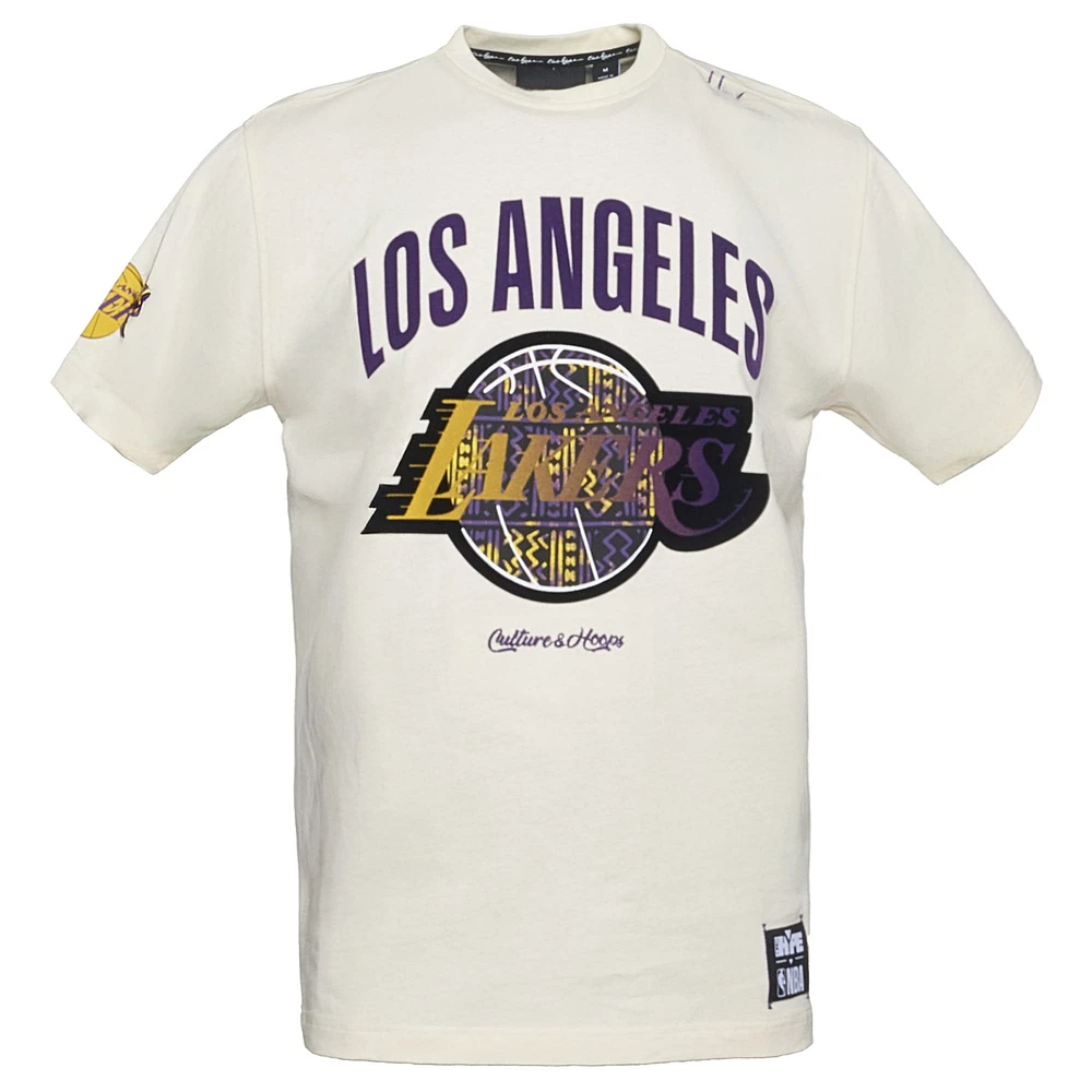Men's NBA x Two Hype  Cream Los Angeles Lakers Culture & Hoops Collection Premium T-Shirt