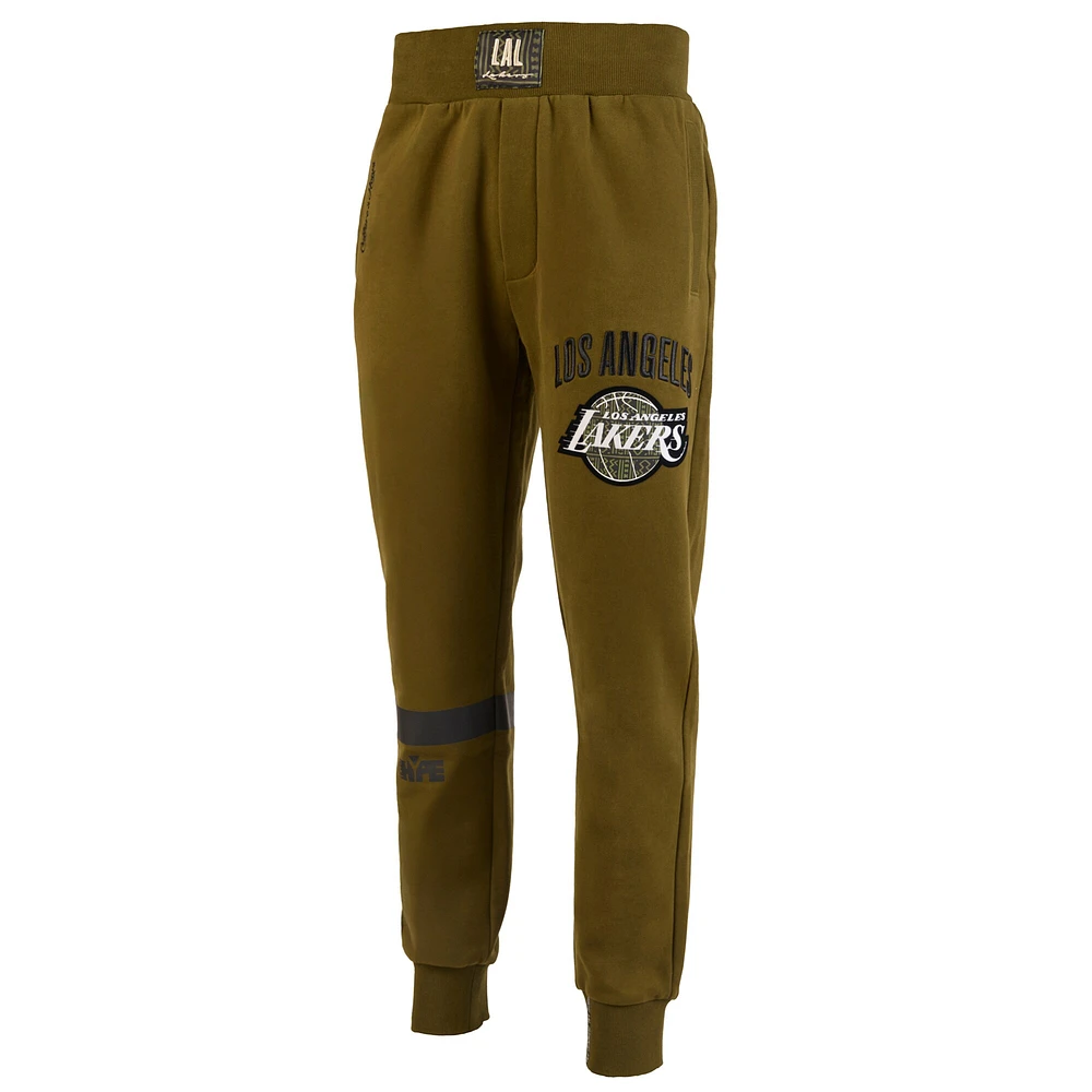 Men's NBA x Two Hype  Olive Los Angeles Lakers Culture & Hoops Collection Premium Jogger Pants