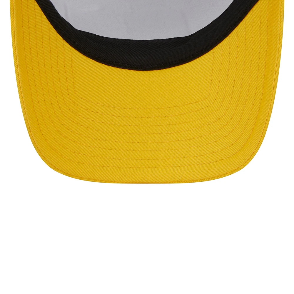 Men's New Era Black/Gold Los Angeles Lakers  A-Frame 9FORTY Trucker Hat