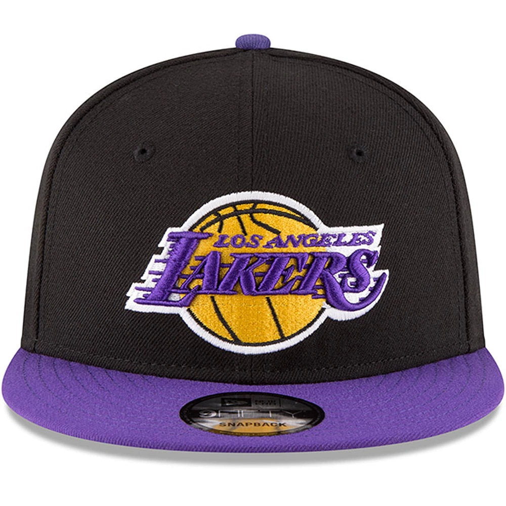 Men's New Era Black/Purple Los Angeles Lakers 2-Tone 9FIFTY Adjustable Snapback Hat