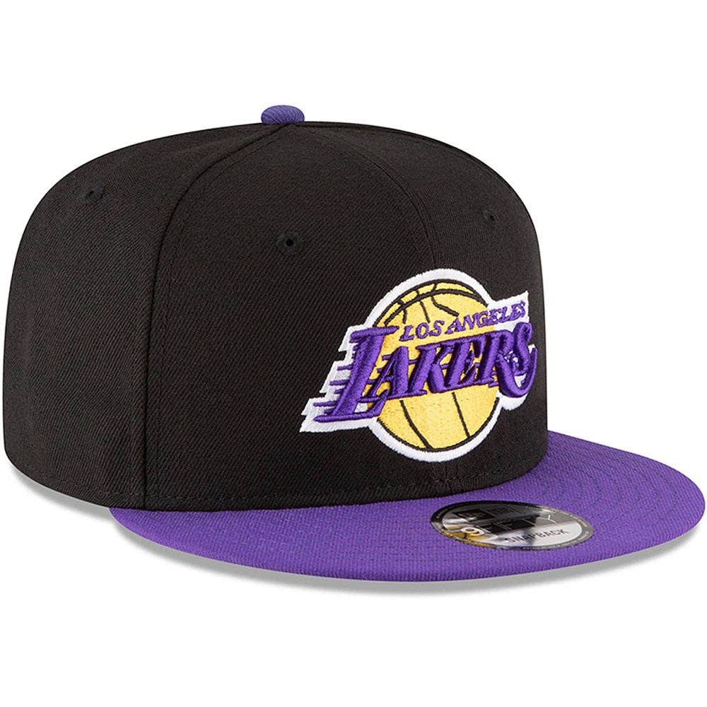 Men's New Era Black/Purple Los Angeles Lakers 2-Tone 9FIFTY Adjustable Snapback Hat