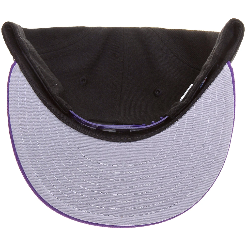 Men's New Era Black/Purple Los Angeles Lakers 2-Tone 9FIFTY Adjustable Snapback Hat