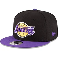 Men's New Era Black/Purple Los Angeles Lakers 2-Tone 9FIFTY Adjustable Snapback Hat