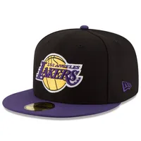 Men's New Era Black/Purple Los Angeles Lakers Official Team Color 2Tone 59FIFTY Fitted Hat