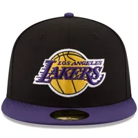 Men's New Era Black/Purple Los Angeles Lakers Official Team Color 2Tone 59FIFTY Fitted Hat