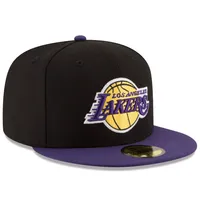 Men's New Era Black/Purple Los Angeles Lakers Official Team Color 2Tone 59FIFTY Fitted Hat