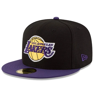 Casquette ajustée 59FIFTY 2Tone de l'équipe officielle des Los Angeles Lakers New Era pour homme, noir/violet