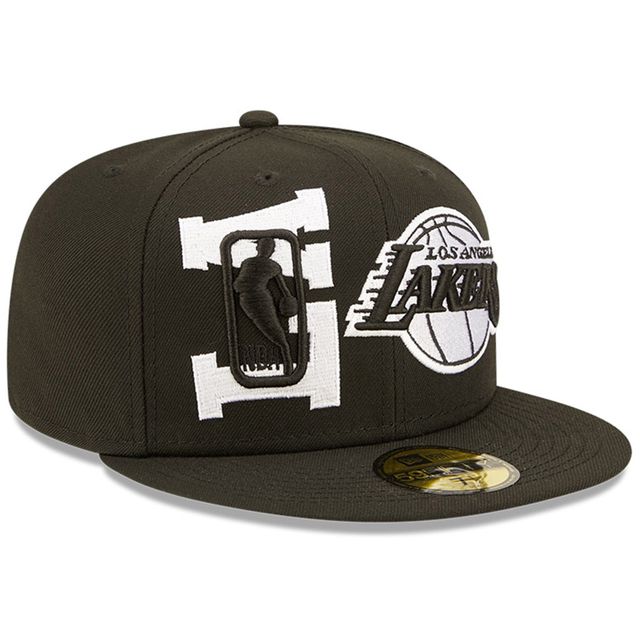 black and white lakers hat