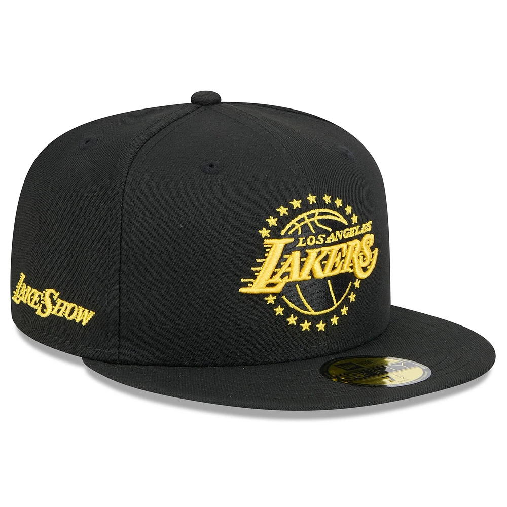 Casquette ajustée New Era noire Los Angeles Lakers 2024/25 City Edition Alternate 59FIFTY pour homme