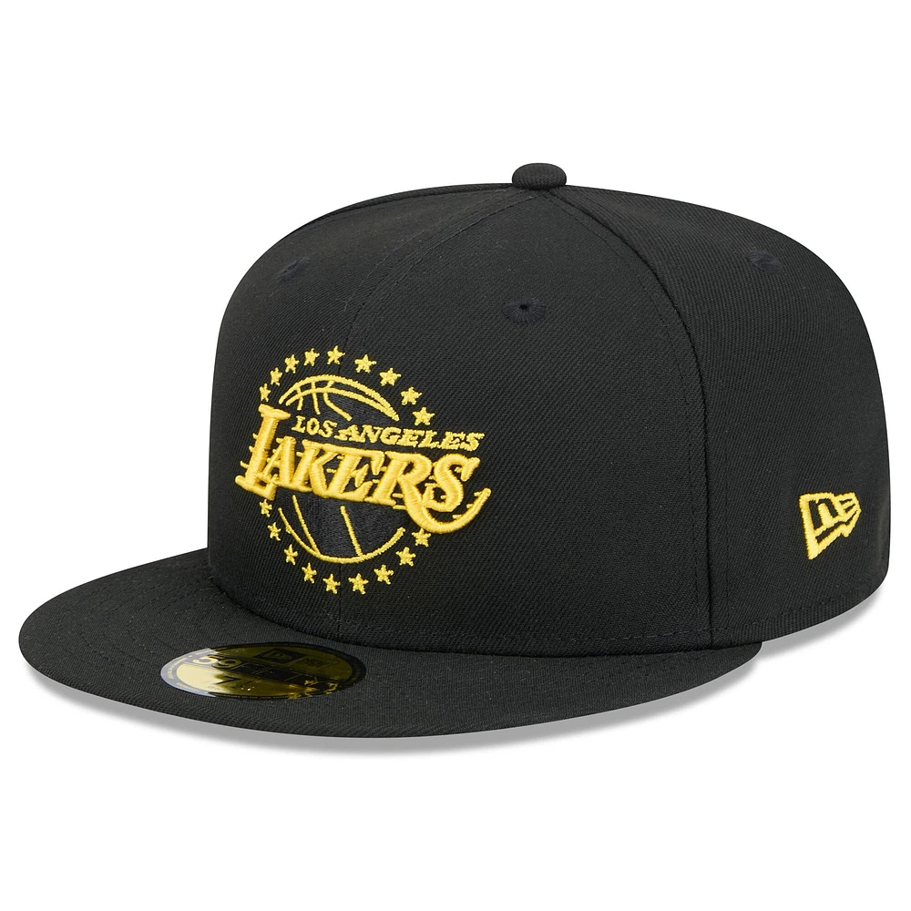 Casquette ajustée New Era noire Los Angeles Lakers 2024/25 City Edition Alternate 59FIFTY pour homme