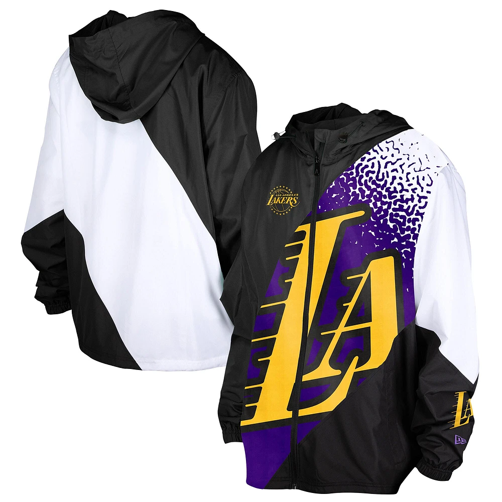 Veste coupe-vent entièrement zippée Los Angeles Lakers 2024/25 City Edition New Era noire pour homme