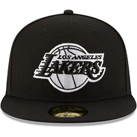 Men's New Era Black Los Angeles Lakers & White Logo 59FIFTY Fitted Hat