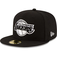 Men's New Era Black Los Angeles Lakers & White Logo 59FIFTY Fitted Hat