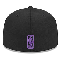 Men's New Era Black Los Angeles Lakers Coral Reef Visor 59FIFTY Fitted Hat