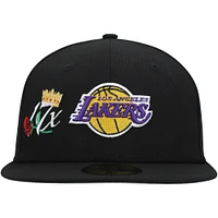 Men's New Era  Black Los Angeles Lakers Crown Champs 59FIFTY Fitted Hat