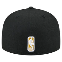 Casquette ajustée 59FIFTY noire New Era pour homme avec logo State Stitch des Lakers Los Angeles