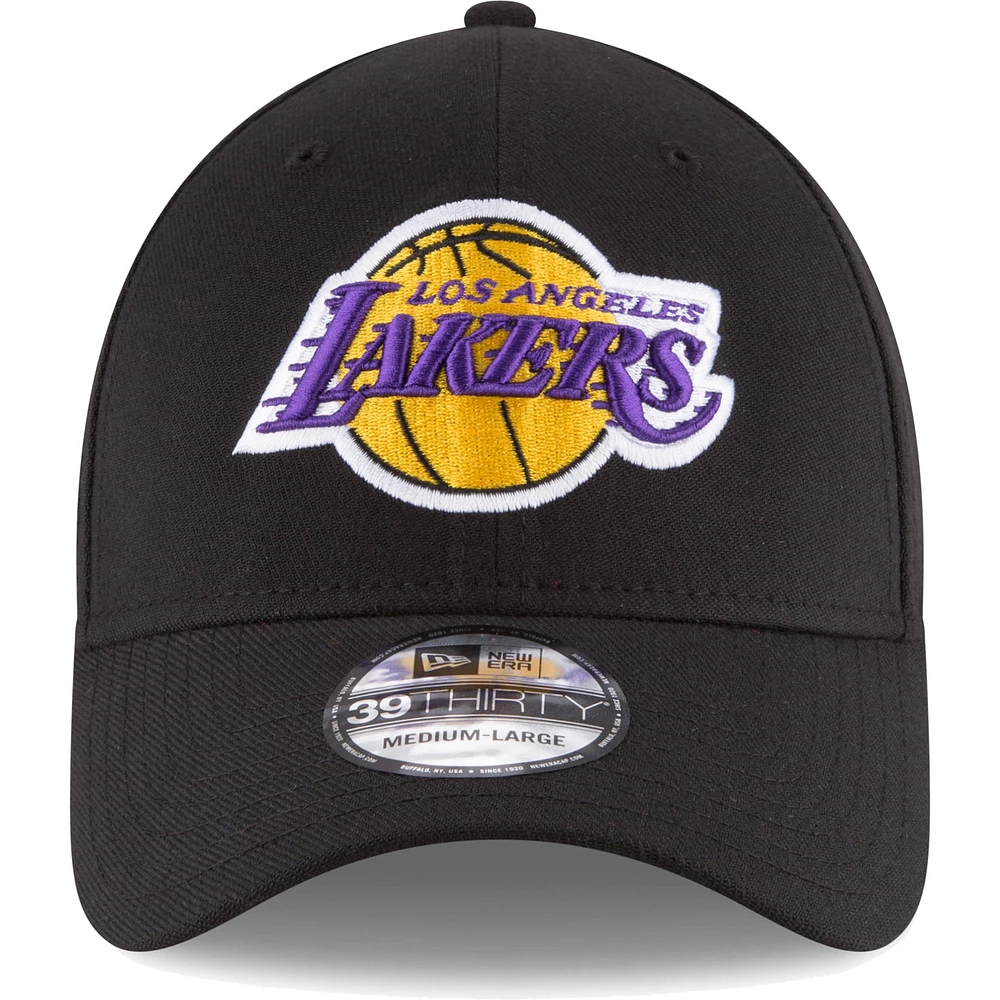 Men's New Era Black Los Angeles Lakers Team Classic 39THIRTY Flex Hat