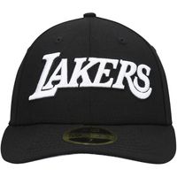 Men's New Era Black Los Angeles Lakers Team Logo Low Profile 59FIFTY Fitted Hat