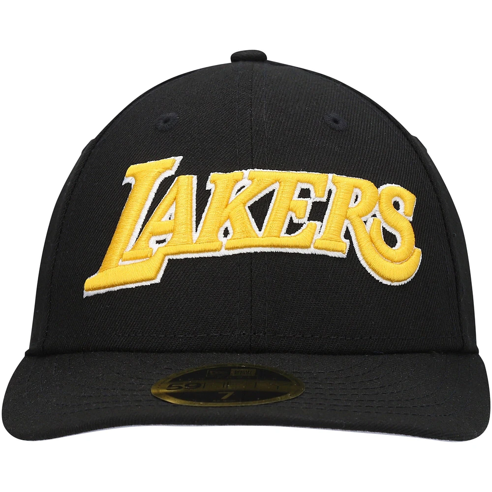 Casquette ajustée 59FIFTY à profil bas de l'équipe Los Angeles Lakers New Era noire pour homme