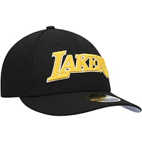 Casquette ajustée 59FIFTY à profil bas de l'équipe Los Angeles Lakers New Era noire pour homme