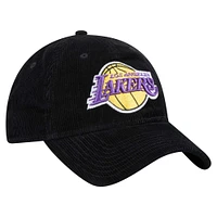 Men's New Era  Black Los Angeles Lakers Throwback Corded 9TWENTY Adjustable Hat