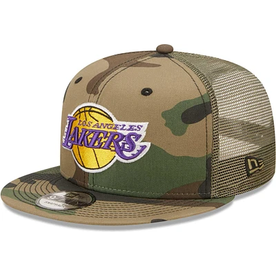 Casquette Snapback 9FIFTY Trucker Los Angeles Lakers New Era Camo/Olive pour homme - Casquette