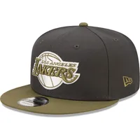 Men's New Era Charcoal/Olive Los Angeles Lakers Two-Tone 9FIFTY - Snapback Hat